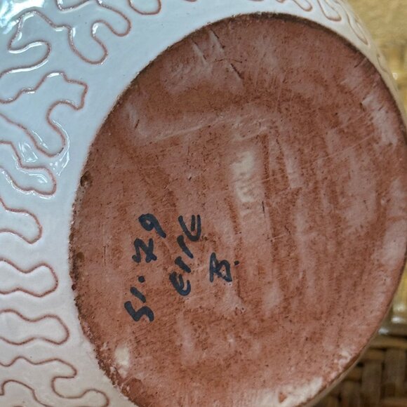 Vintage  Norwegian Elle Keramikk Pottery Vase Signed - Picture 4 of 6